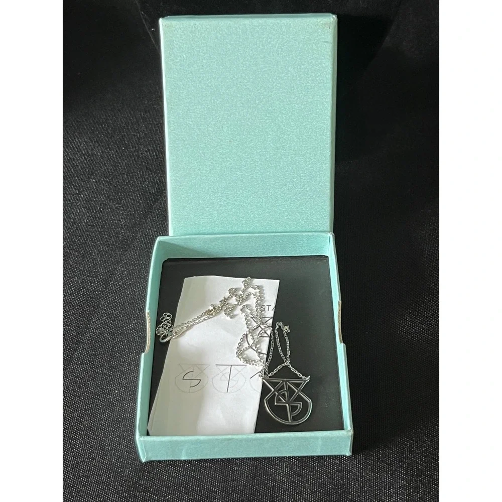 Silver Tone Geometric Necklace Pendant STACY Designer Fashion‎ Jewelry Women's